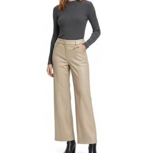 7 For All Mankind Faux Leather Wide Leg Pants Trousers Career Business